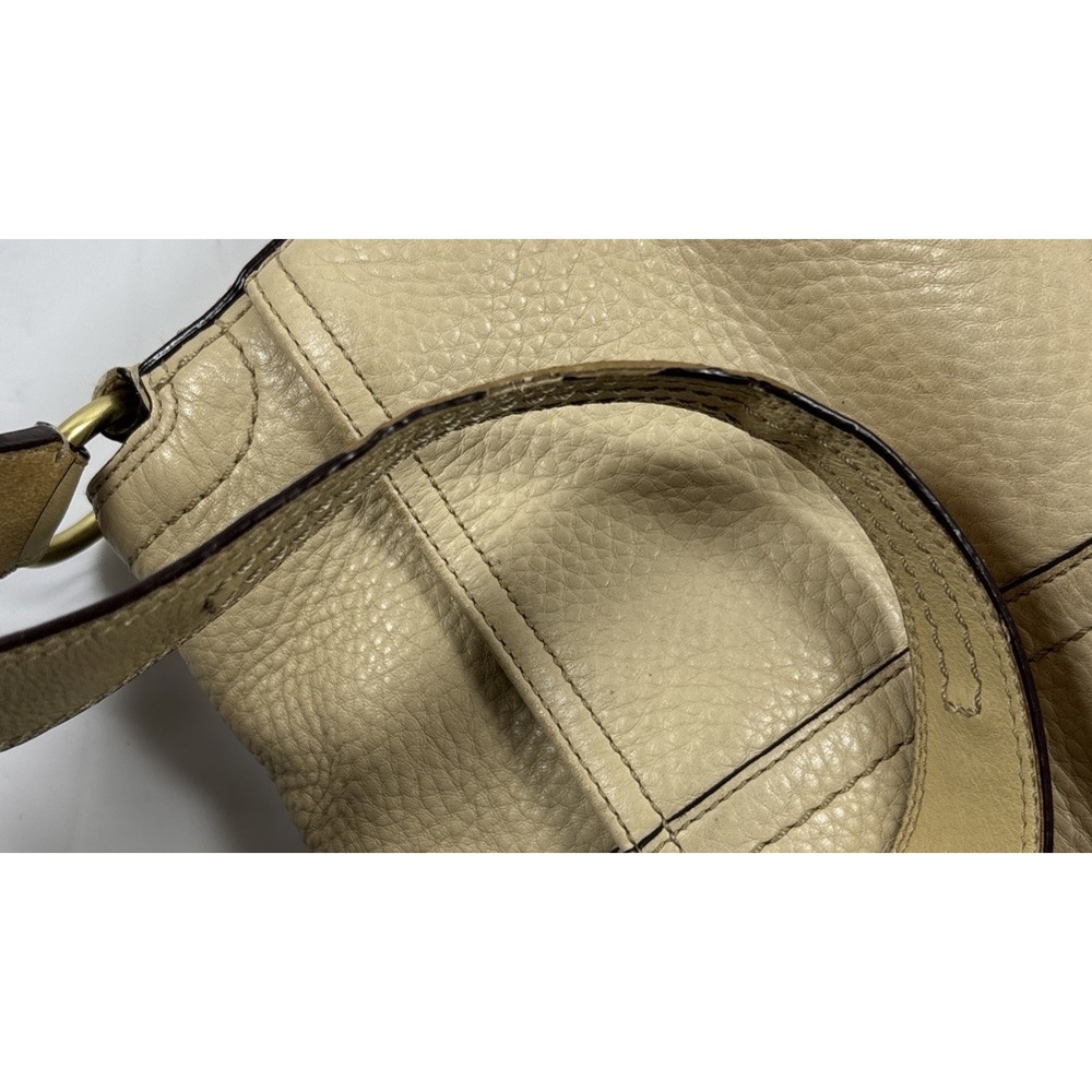 VTG Coach Soho Flap Brass Buckle Beige Leather Purse Shoulder Bag F11842 Y2K 90s - Picture 15 of 16